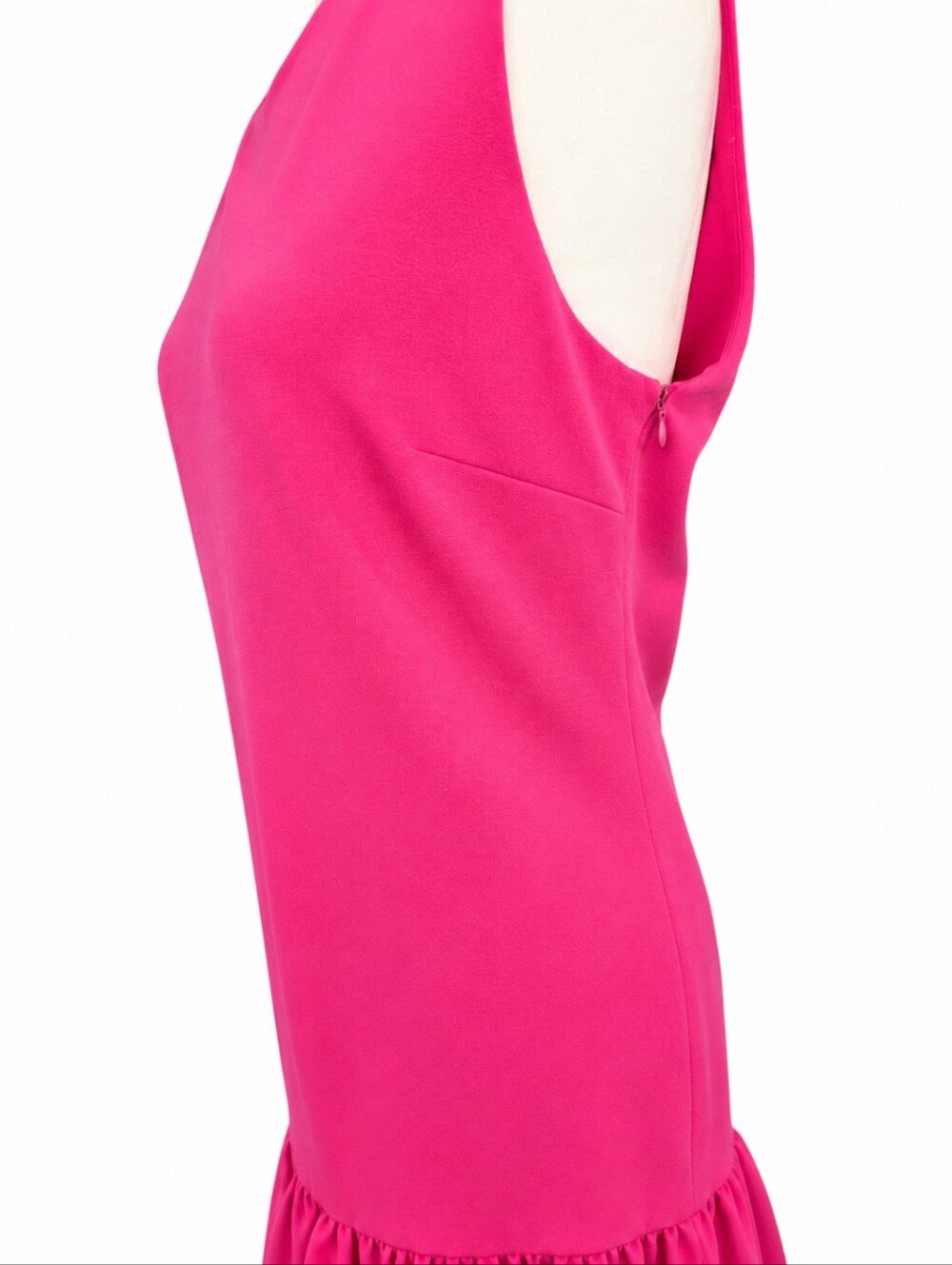 Betsey Johnson Hot Pink Sleeveless Shift Dress NWT Ruffle Hem Dopamine Dressing - Picture 5 of 7